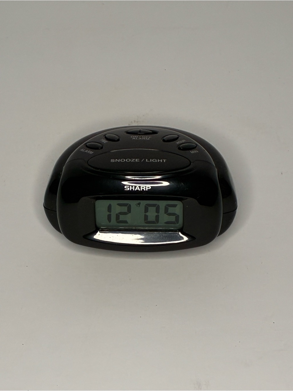 Sharp Black Digital Alarm Clock - Snooze & Light